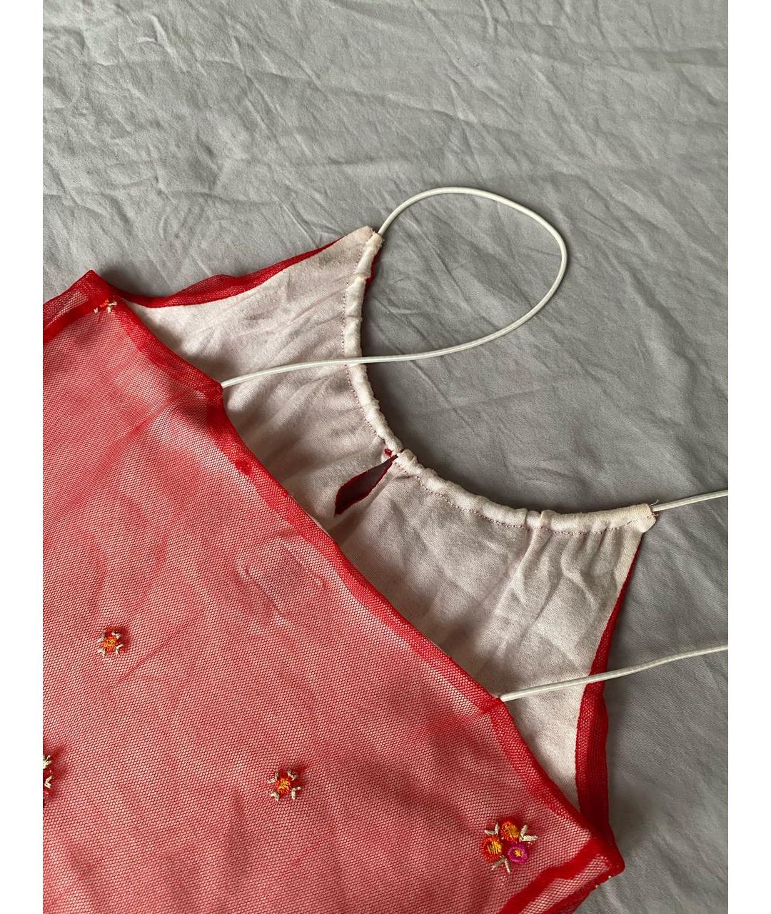 CALVIN KLEIN Красное хлопковое коктейльное платье, фото 5