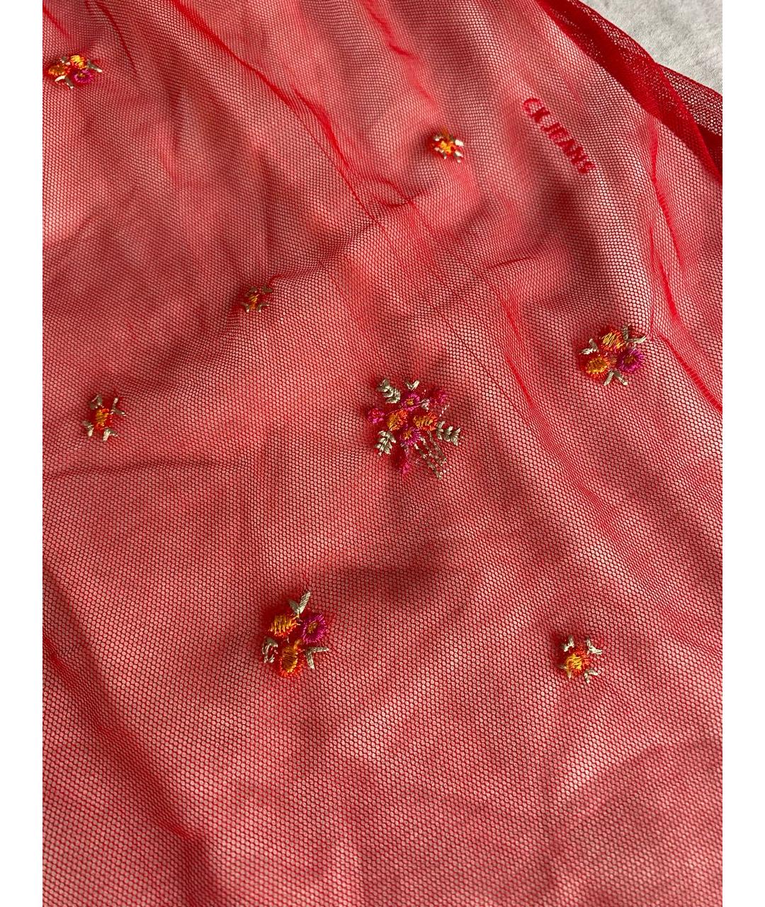 CALVIN KLEIN Красное хлопковое коктейльное платье, фото 6