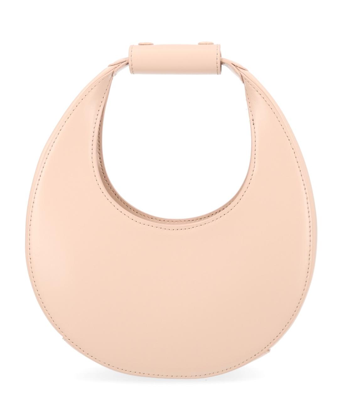 STAUD Розовая кожаная сумка с короткими ручками, фото 3