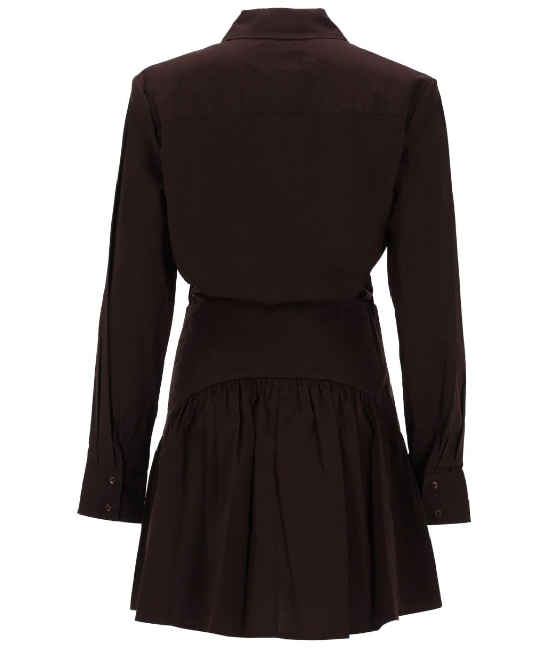 STAUD Коричневое хлопковое повседневное платье, фото 2