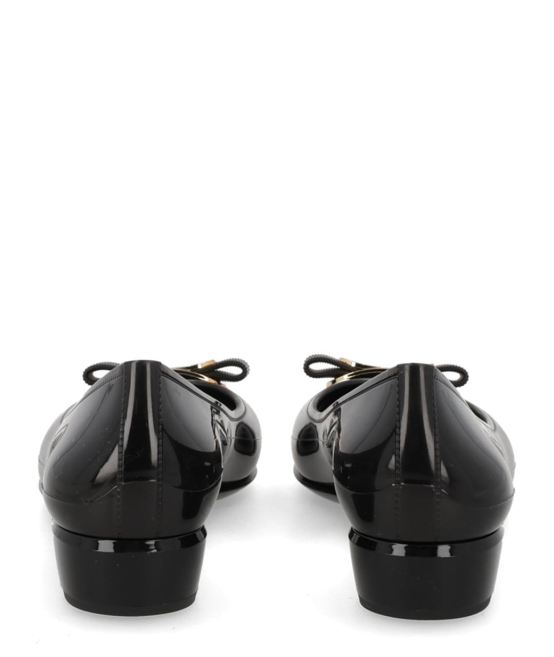 FERRAGAMO Черные балетки из искусственной кожи, фото 4
