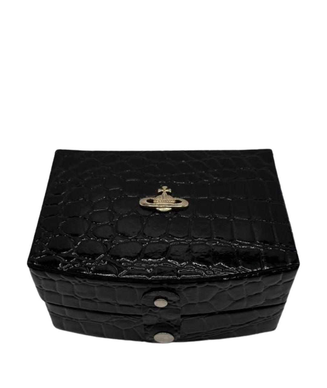 VIVIENNE WESTWOOD Черная кожаная косметичка, фото 1