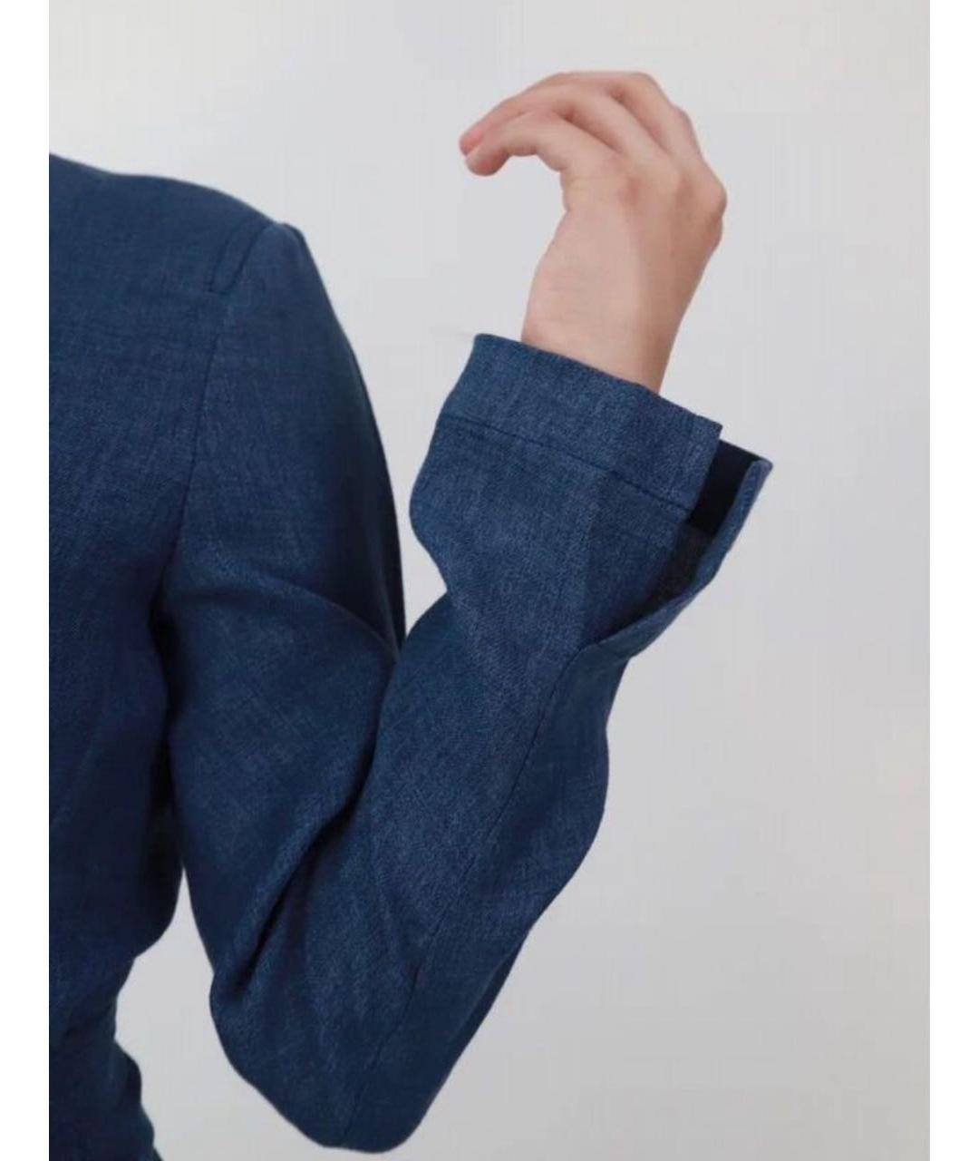 MAX MARA Синий льняной жакет/пиджак, фото 6