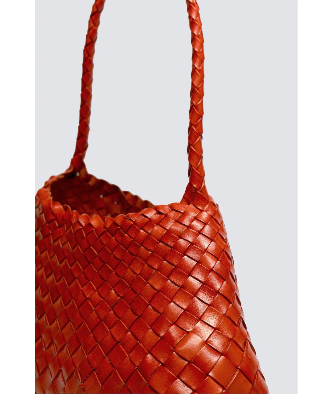 Dragon Diffusion Оранжевая кожаная сумка тоут, фото 4