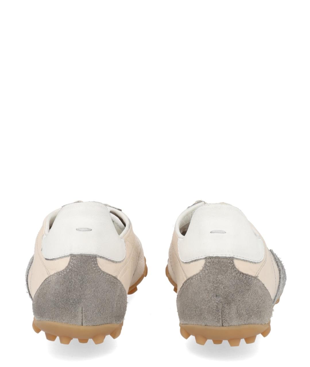 MAISON MARGIELA Бежевые кожаные кроссовки, фото 4