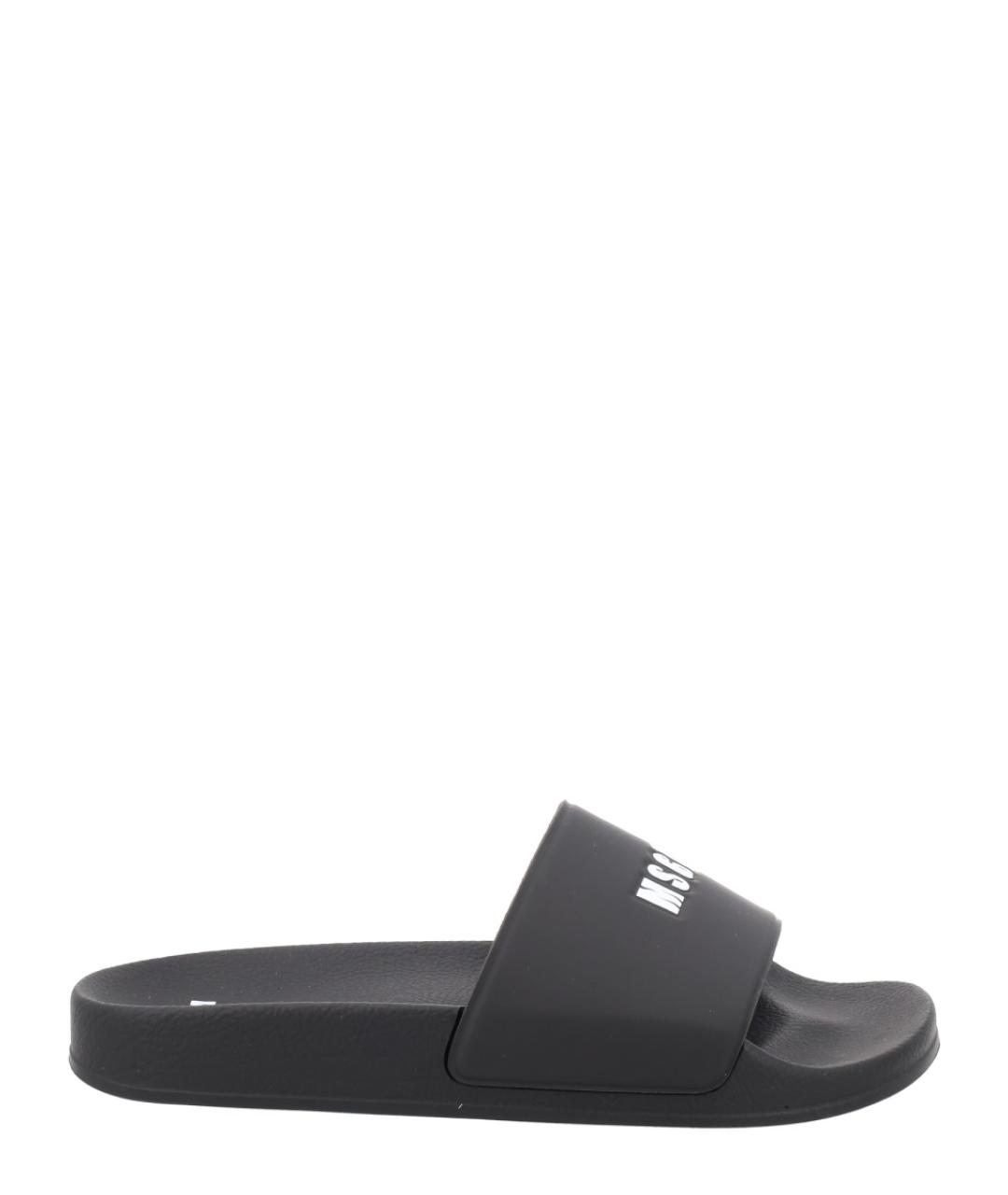 MSGM Черные резиновые шлепанцы, фото 1