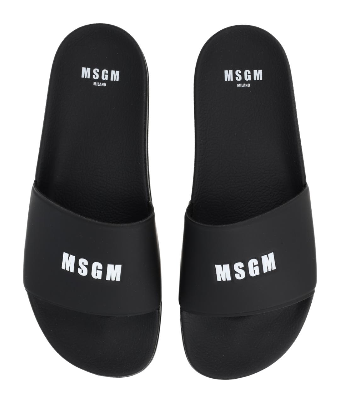 MSGM Черные резиновые шлепанцы, фото 5
