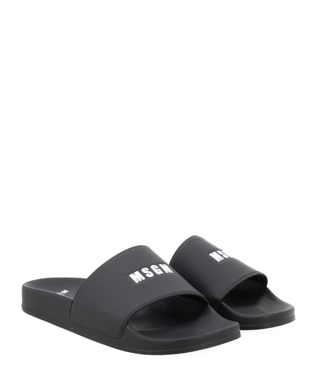 MSGM Черные резиновые шлепанцы, фото 2