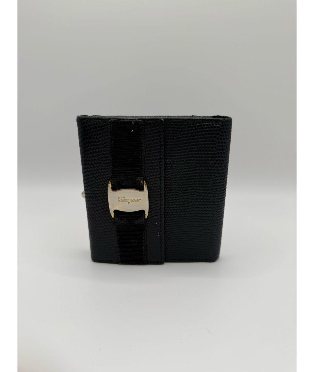 FERRAGAMO Черный кожаный кошелек, фото 7