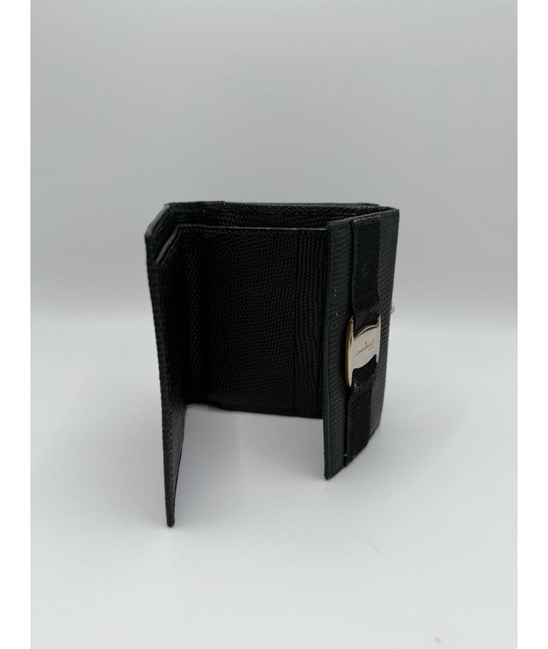 FERRAGAMO Черный кожаный кошелек, фото 4