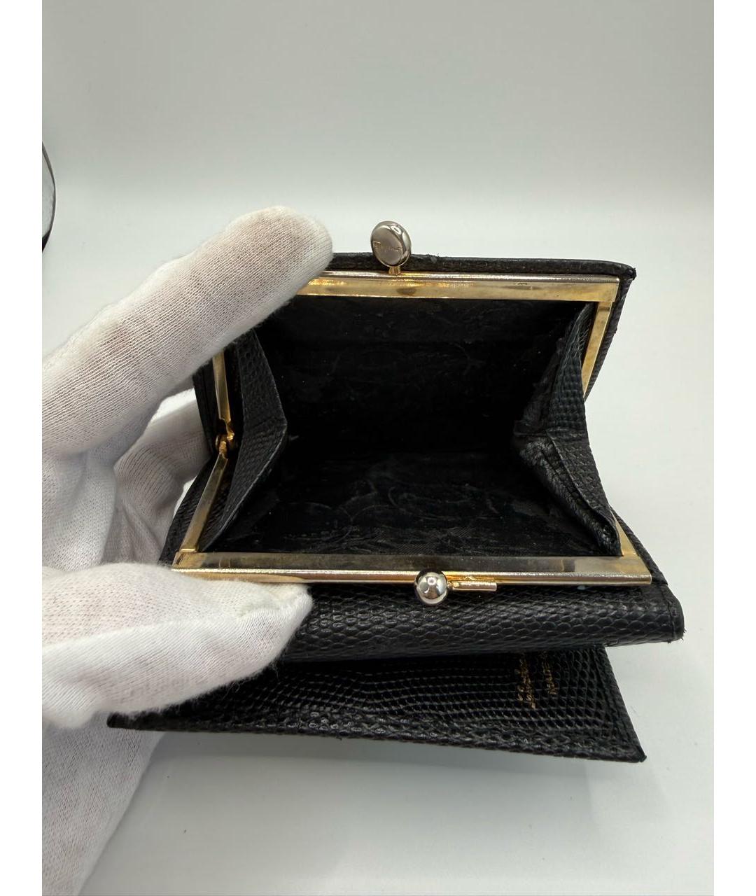 FERRAGAMO Черный кожаный кошелек, фото 6