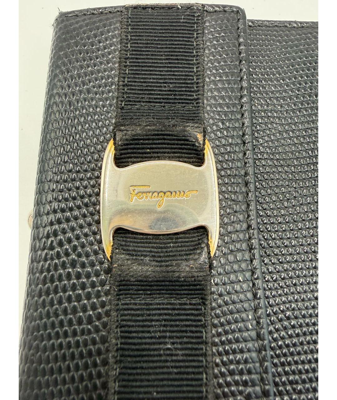 FERRAGAMO Черный кожаный кошелек, фото 3