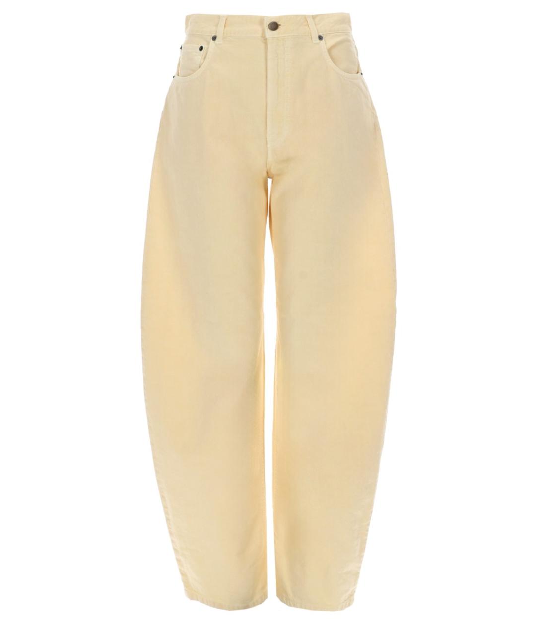 HAIKURE Желтые хлопковые прямые джинсы, фото 1