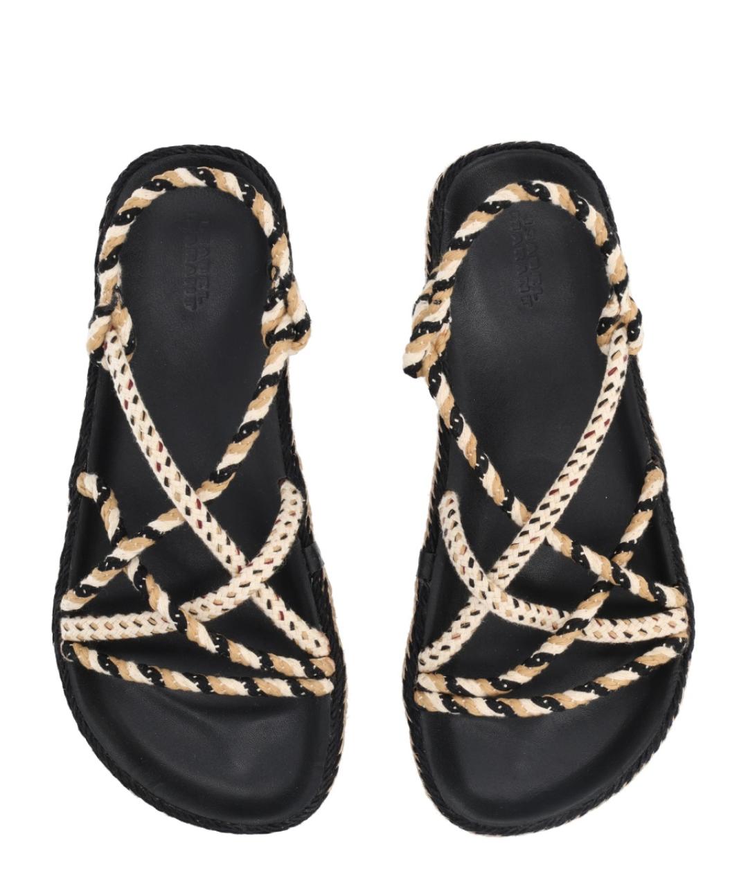 ISABEL MARANT Черные текстильные босоножки, фото 6