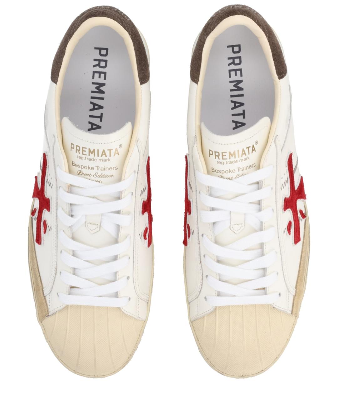 PREMIATA Белые кожаные низкие кроссовки / кеды, фото 5