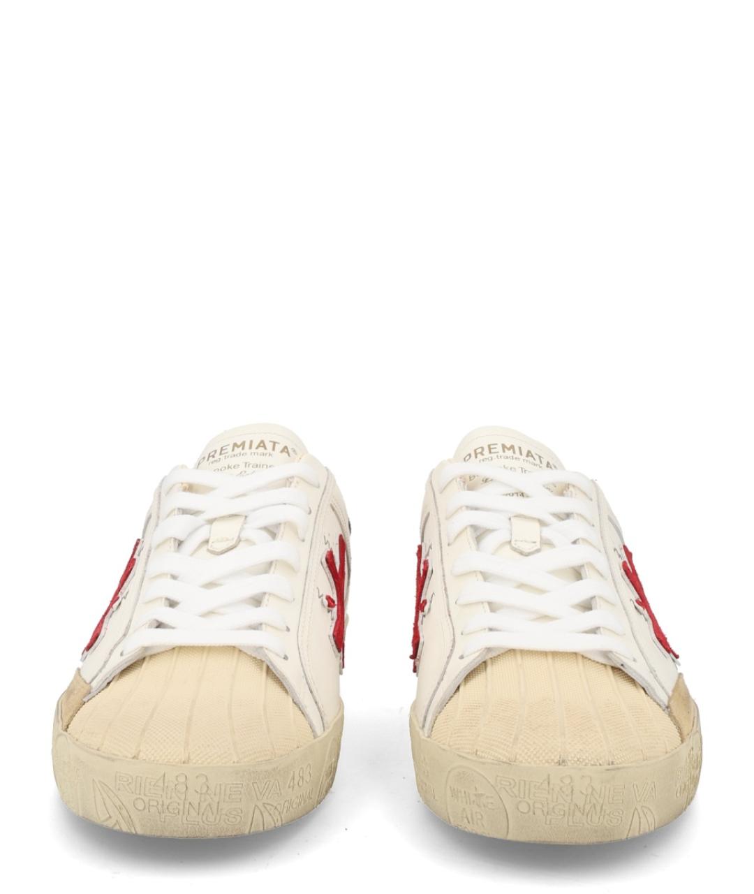 PREMIATA Белые кожаные низкие кроссовки / кеды, фото 3