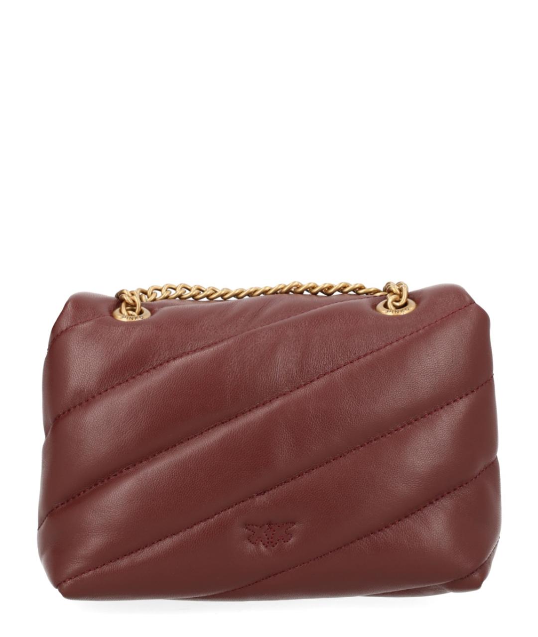 PINKO Бордовая кожаная сумка через плечо, фото 2