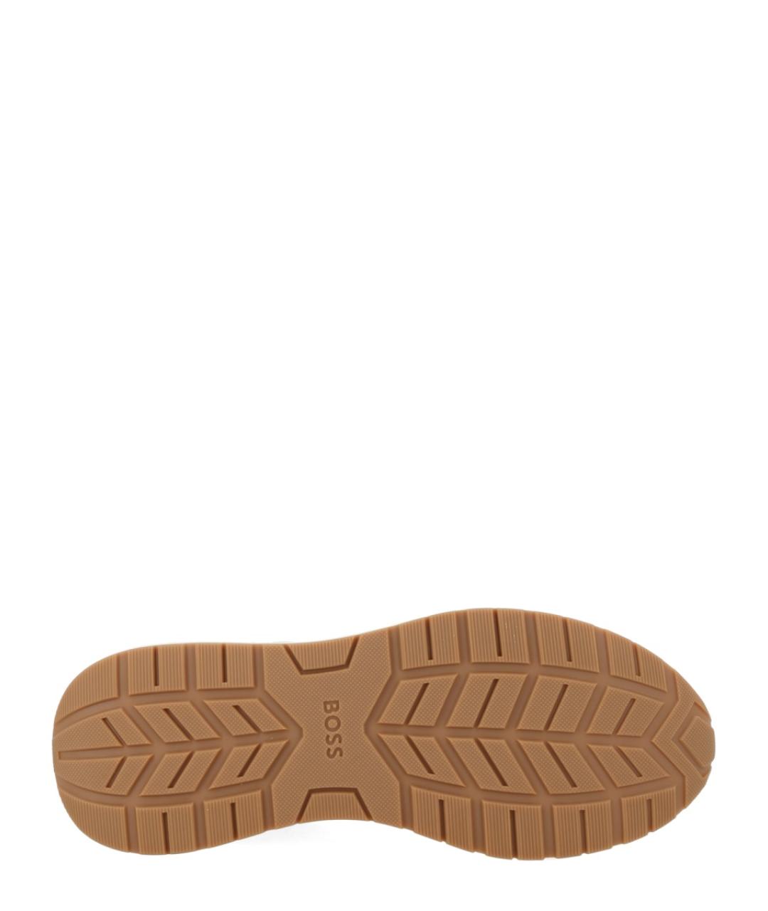 HUGO BOSS Бежевые замшевые низкие кроссовки / кеды, фото 5