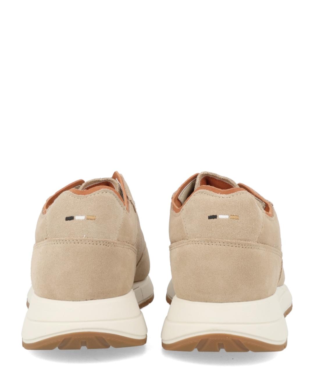HUGO BOSS Бежевые замшевые низкие кроссовки / кеды, фото 3