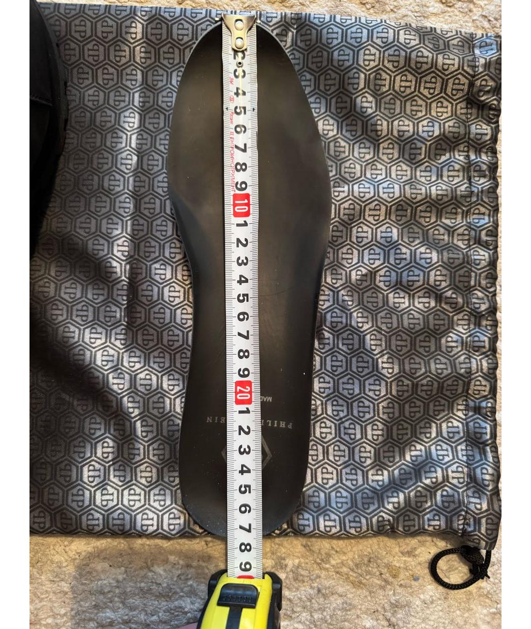 PHILIPP PLEIN Черные нубуковые низкие кроссовки / кеды, фото 6