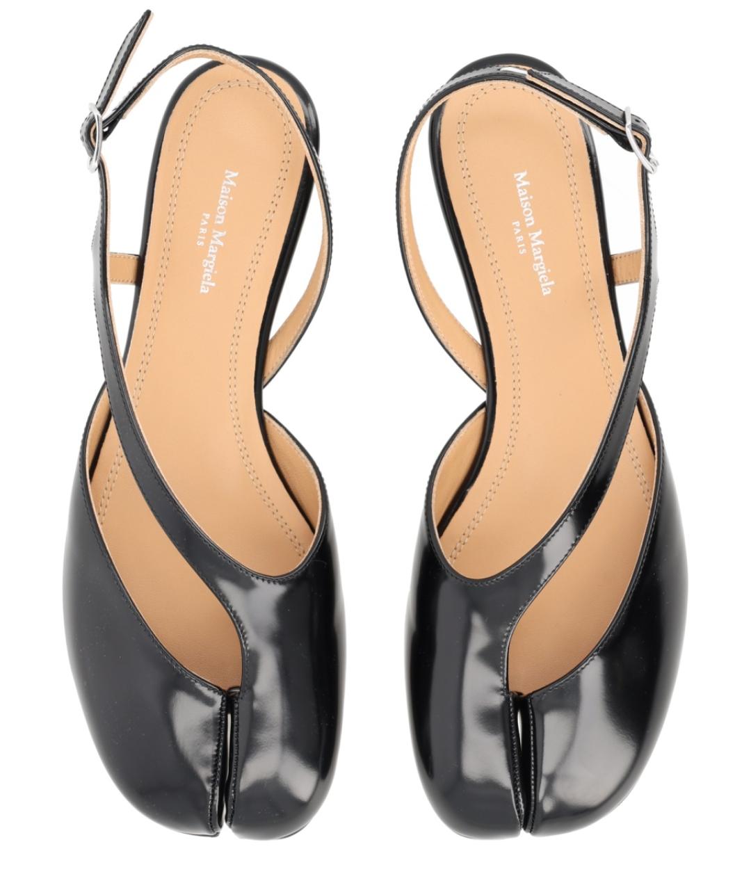 MAISON MARGIELA Черные балетки из лакированной кожи, фото 5