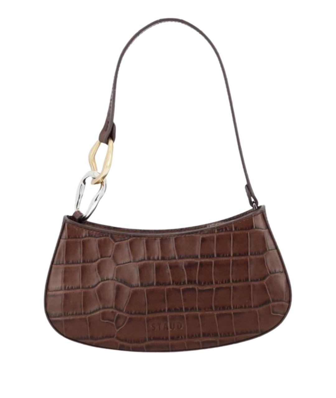 STAUD Коричневая кожаная сумка через плечо, фото 1