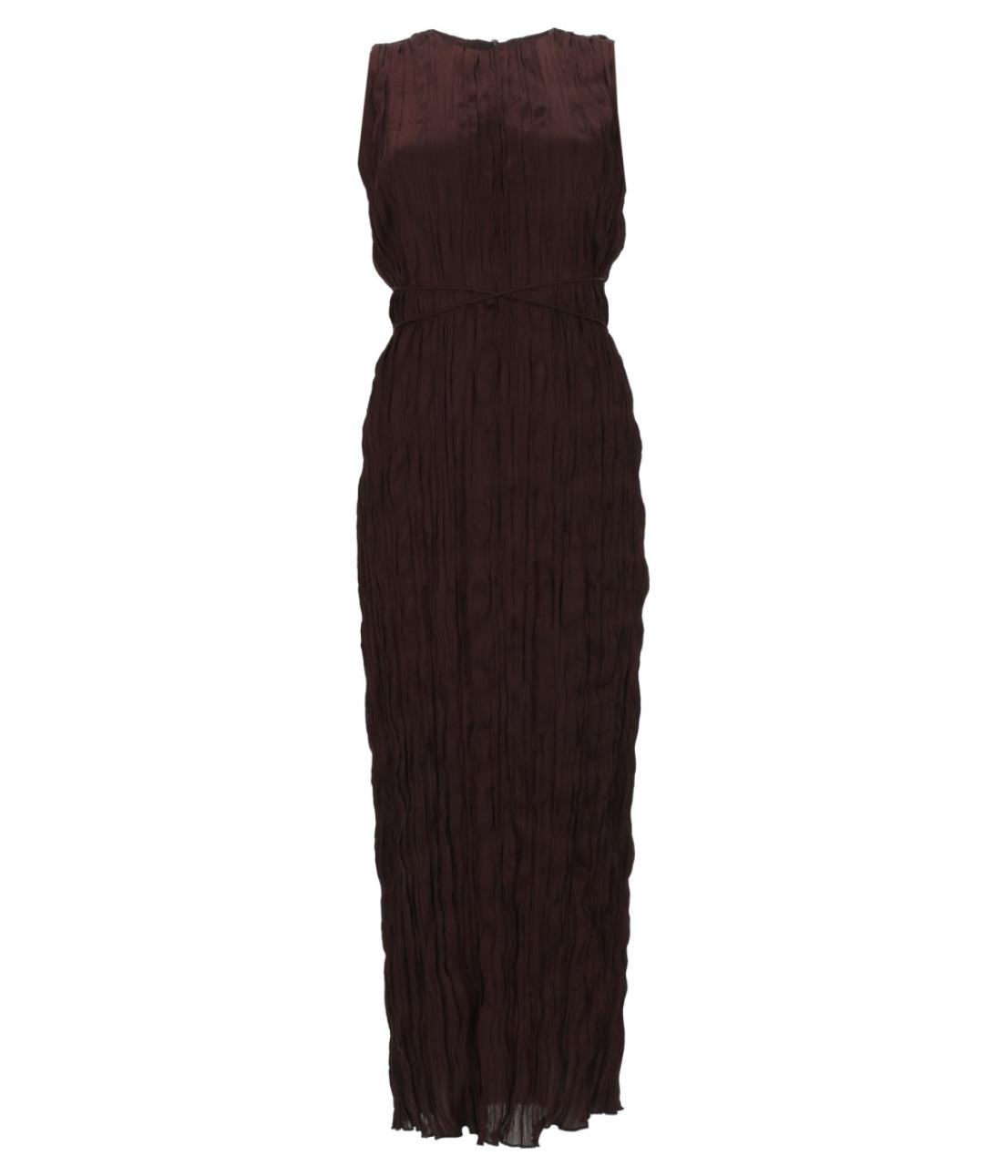 STAUD Коричневое полиэстеровое повседневное платье, фото 1