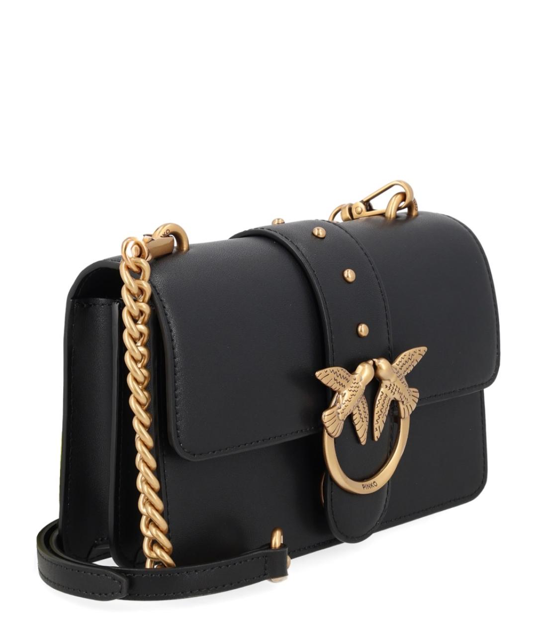 PINKO Черная сумка через плечо из искусственной кожи, фото 2
