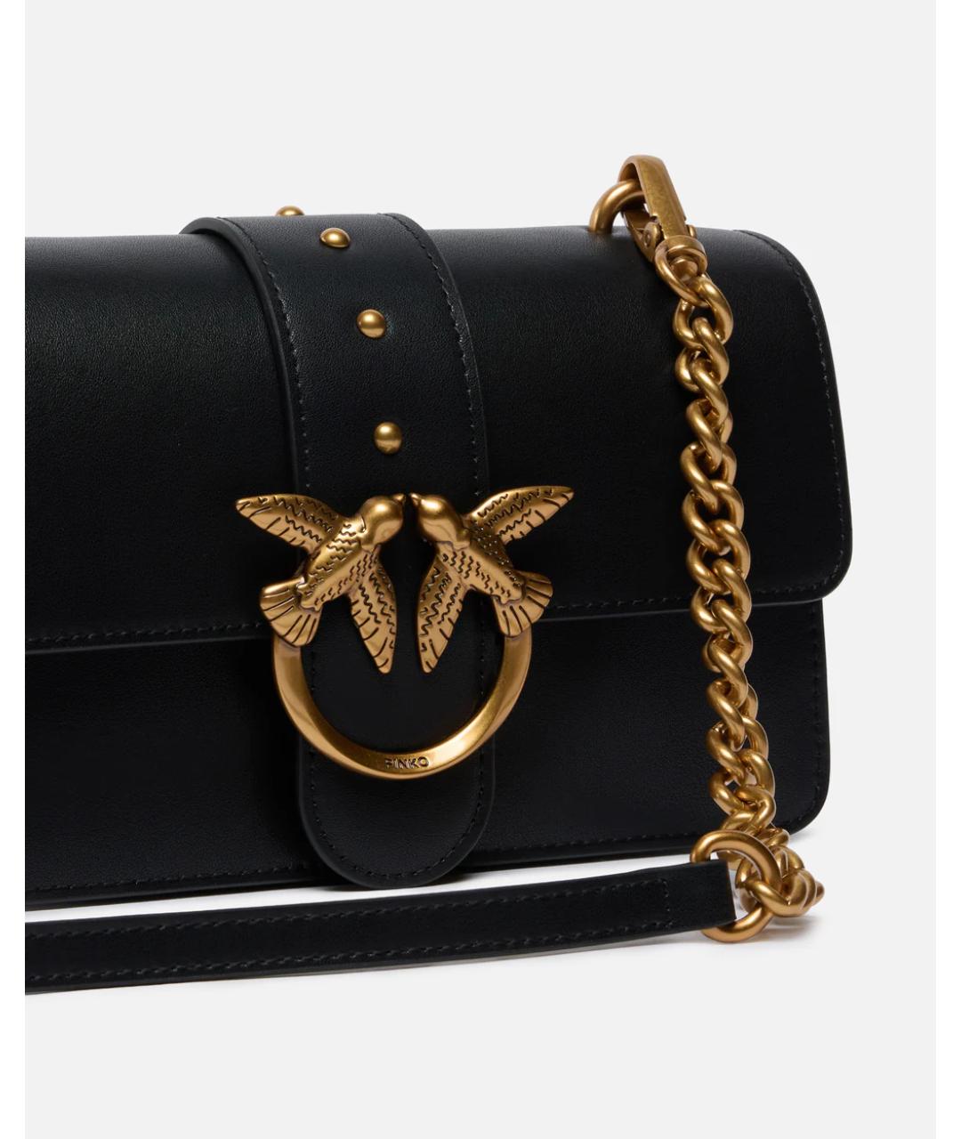 PINKO Черная сумка через плечо из искусственной кожи, фото 5