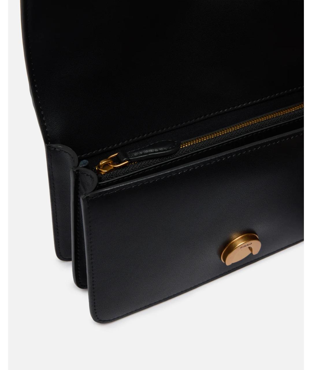 PINKO Черная сумка через плечо из искусственной кожи, фото 4