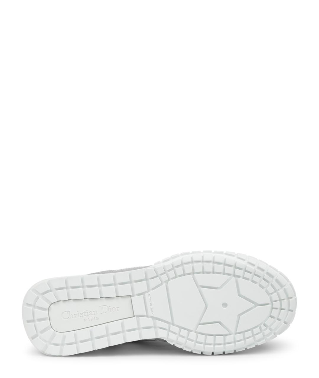 CHRISTIAN DIOR Серебряные кожаные кеды, фото 6
