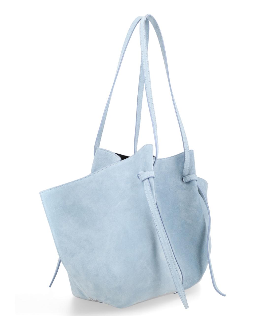 YUZEFI Голубая замшевая сумка тоут, фото 2