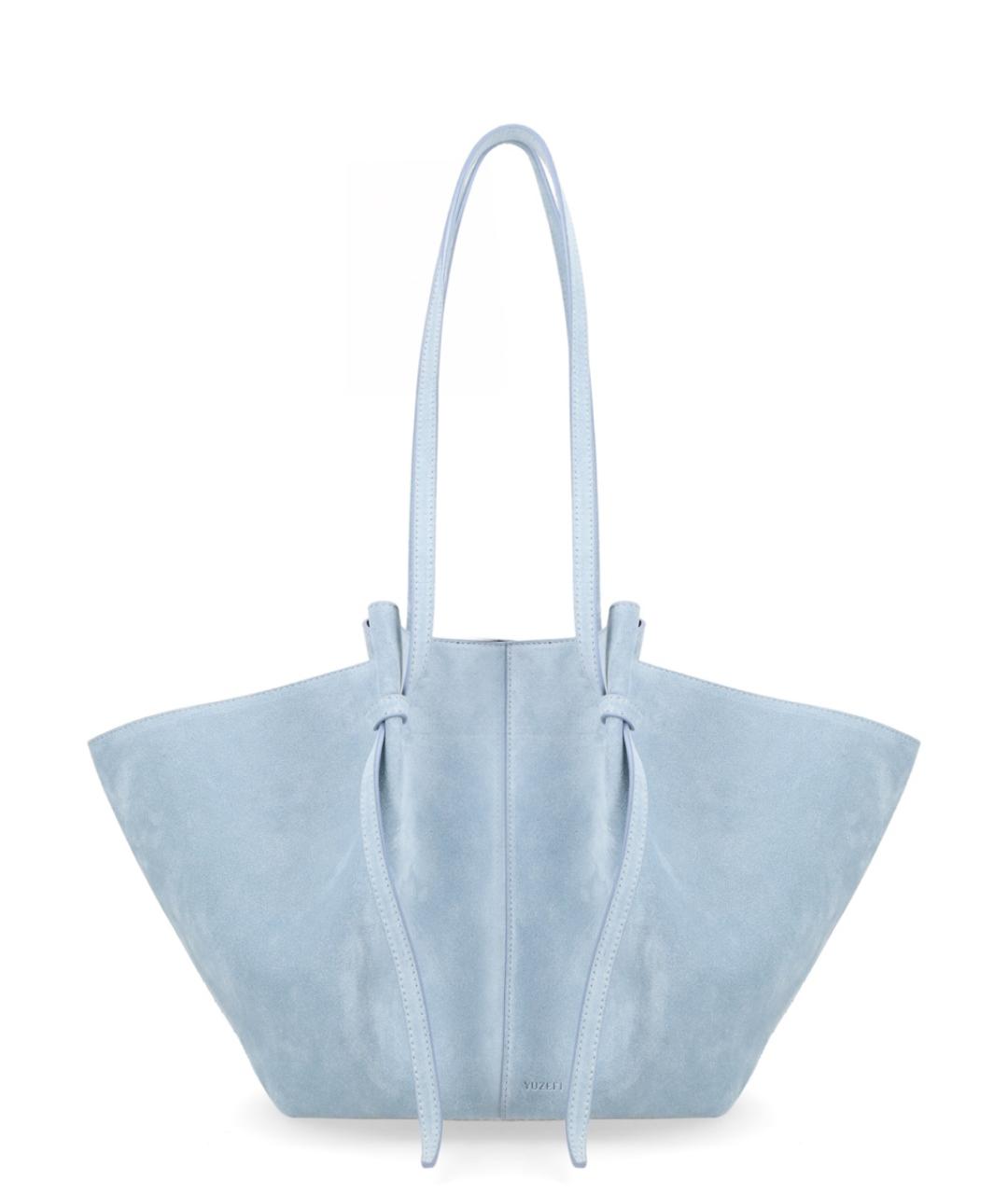 YUZEFI Голубая замшевая сумка тоут, фото 1