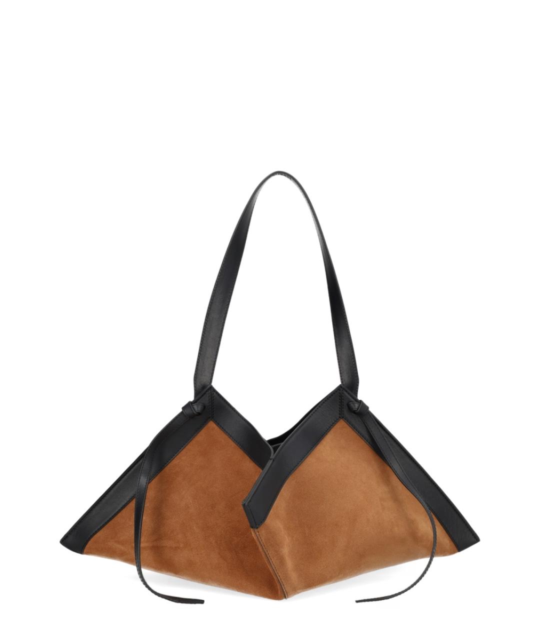 YUZEFI Коричневая замшевая сумка через плечо, фото 1