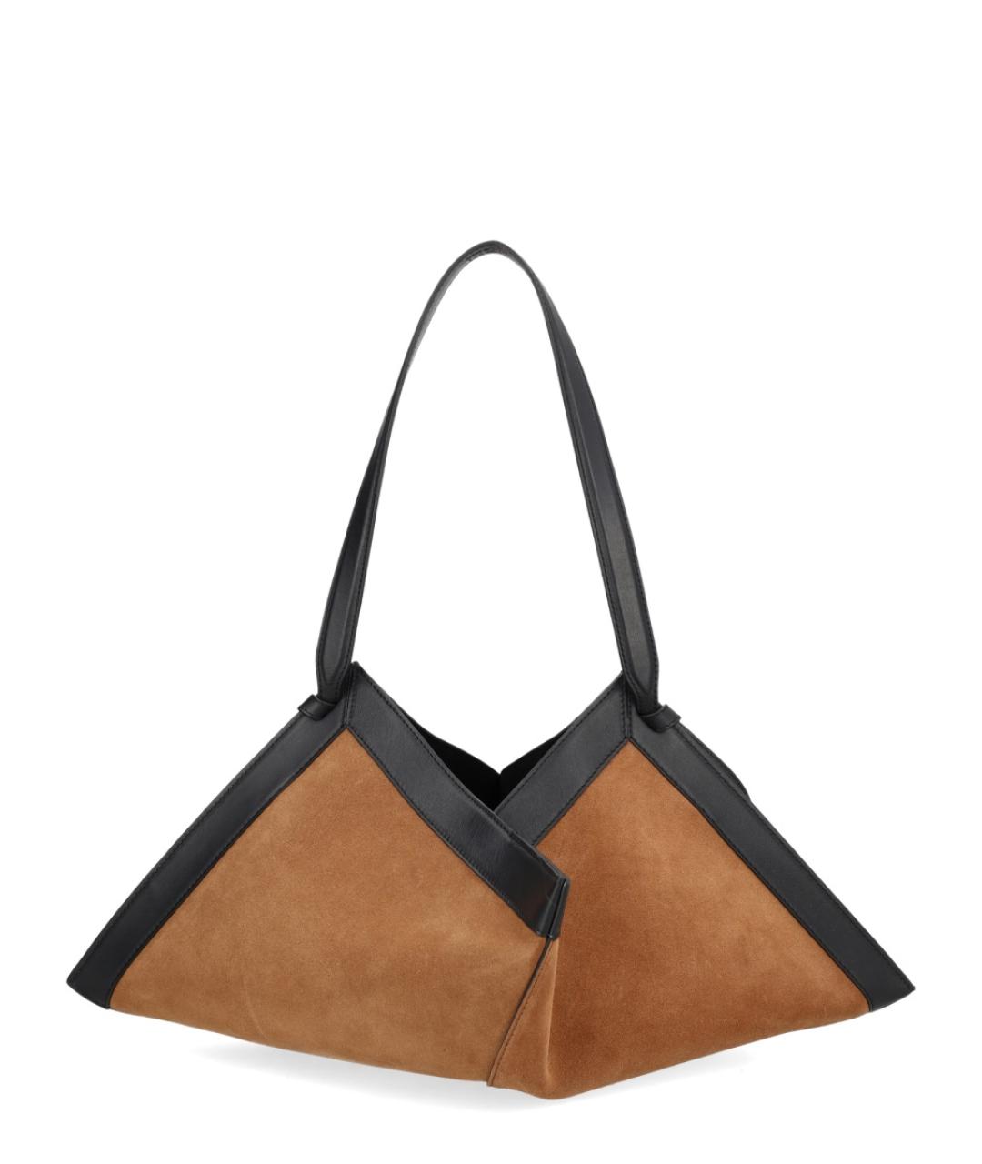 YUZEFI Коричневая замшевая сумка через плечо, фото 3