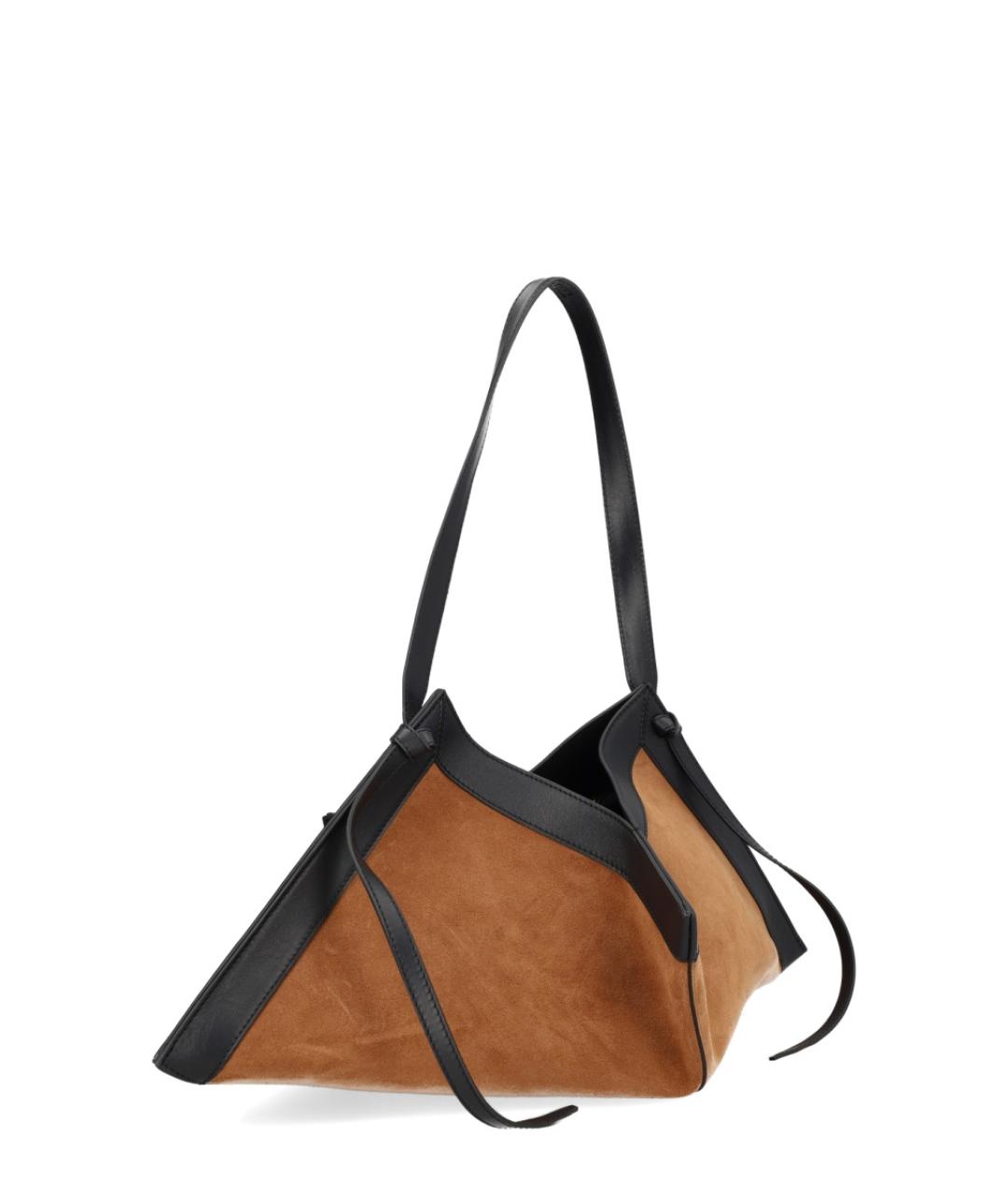 YUZEFI Коричневая замшевая сумка через плечо, фото 2