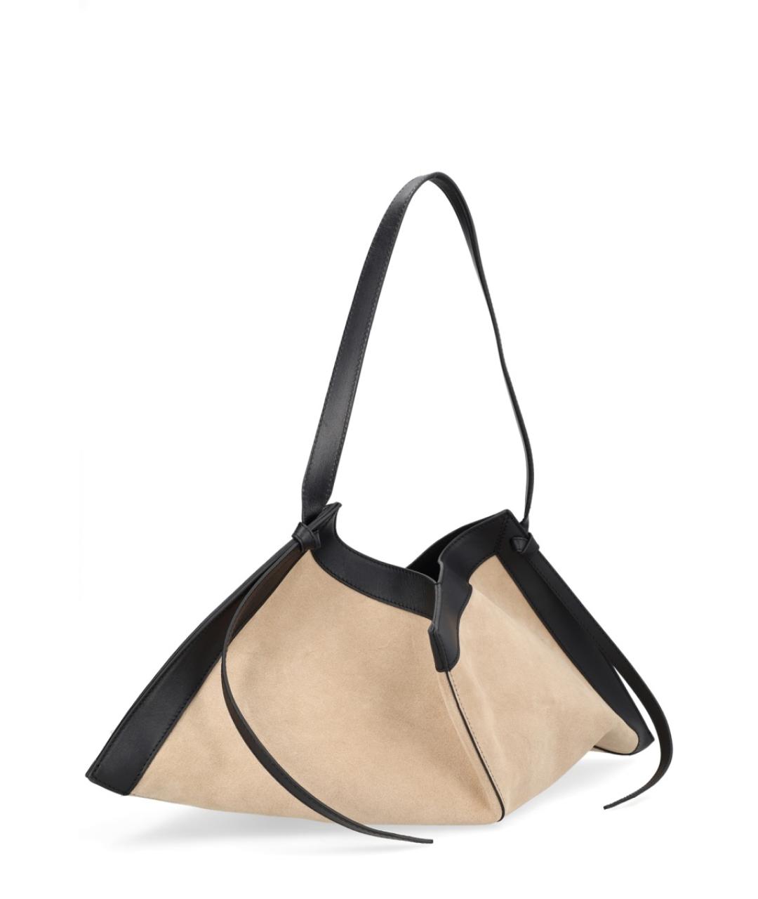 YUZEFI Бежевая замшевая сумка через плечо, фото 2