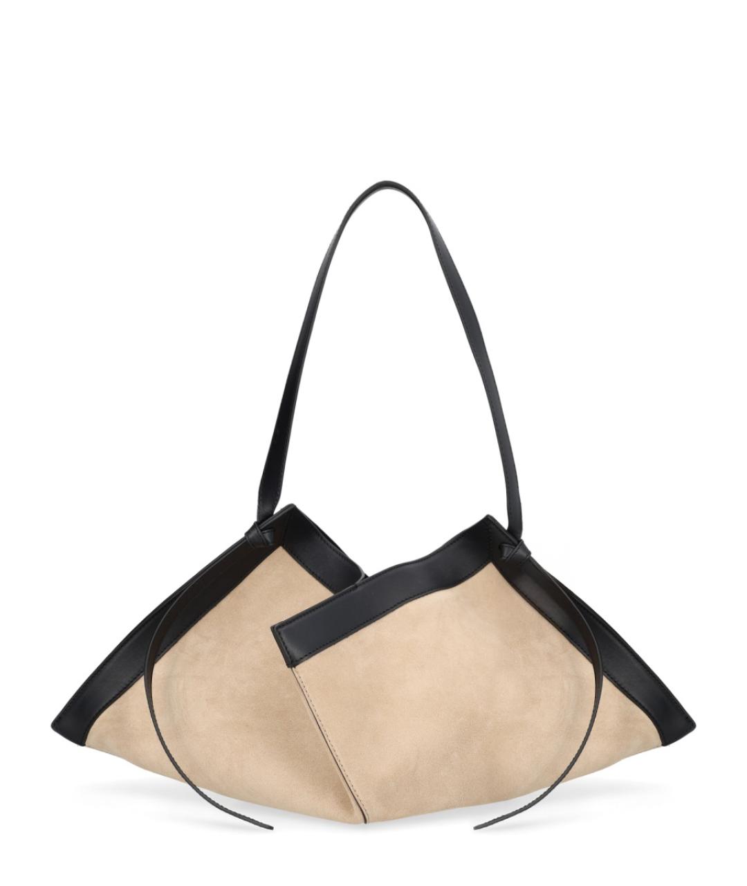 YUZEFI Бежевая замшевая сумка через плечо, фото 1