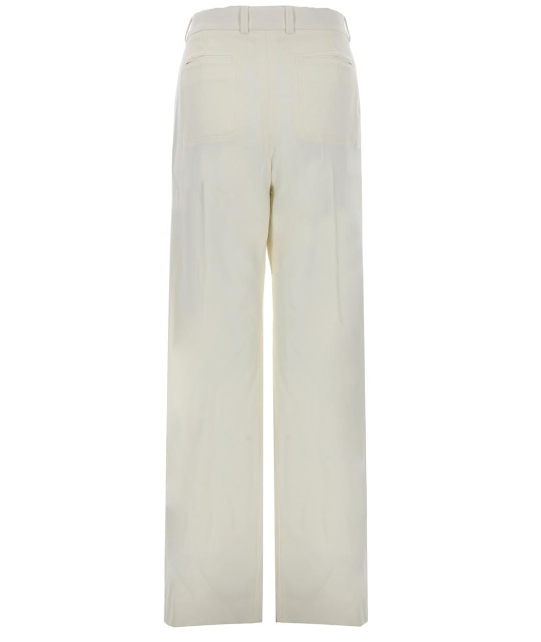 CHLOE Белые шерстяные прямые брюки, фото 2