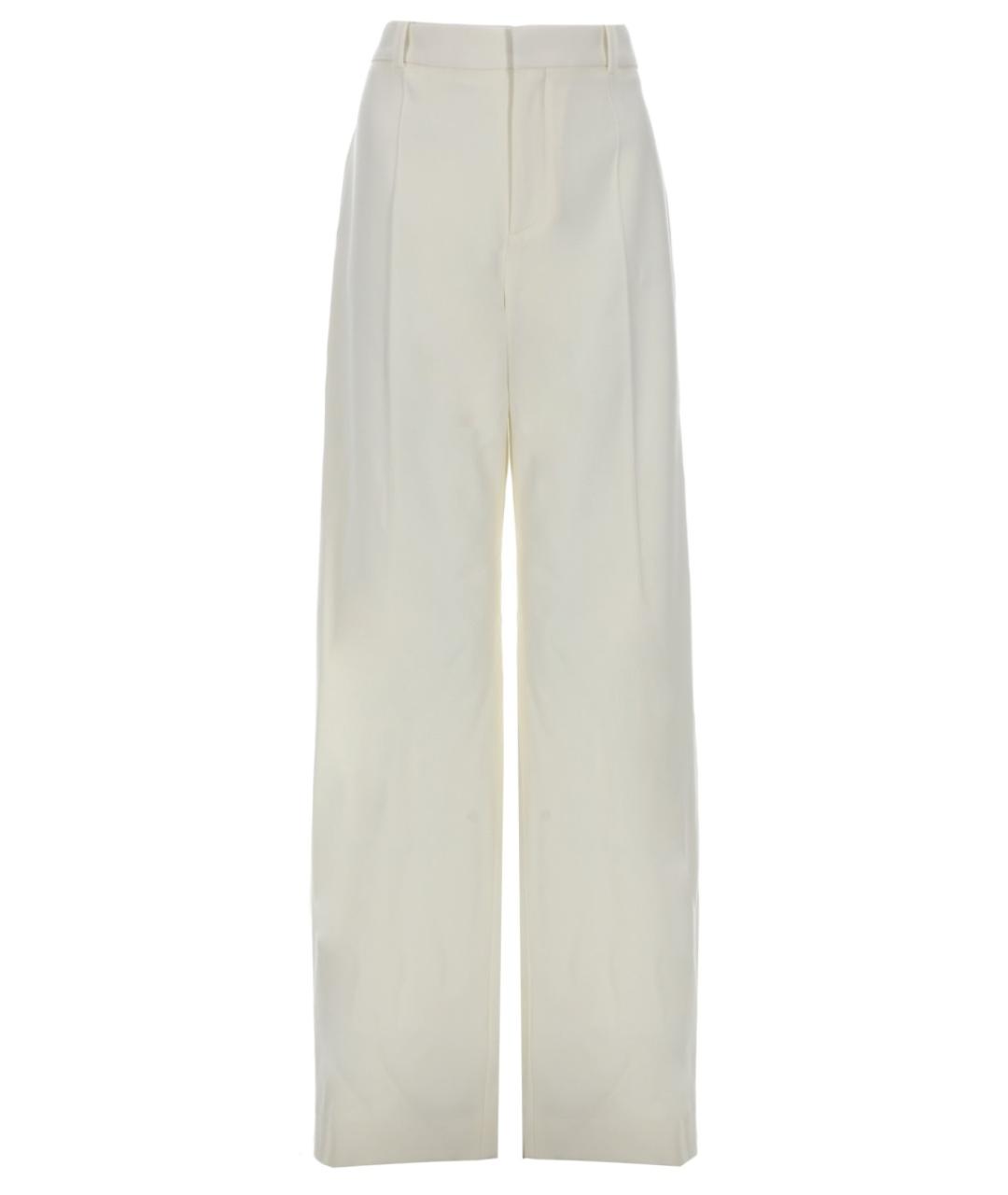 CHLOE Белые шерстяные прямые брюки, фото 1