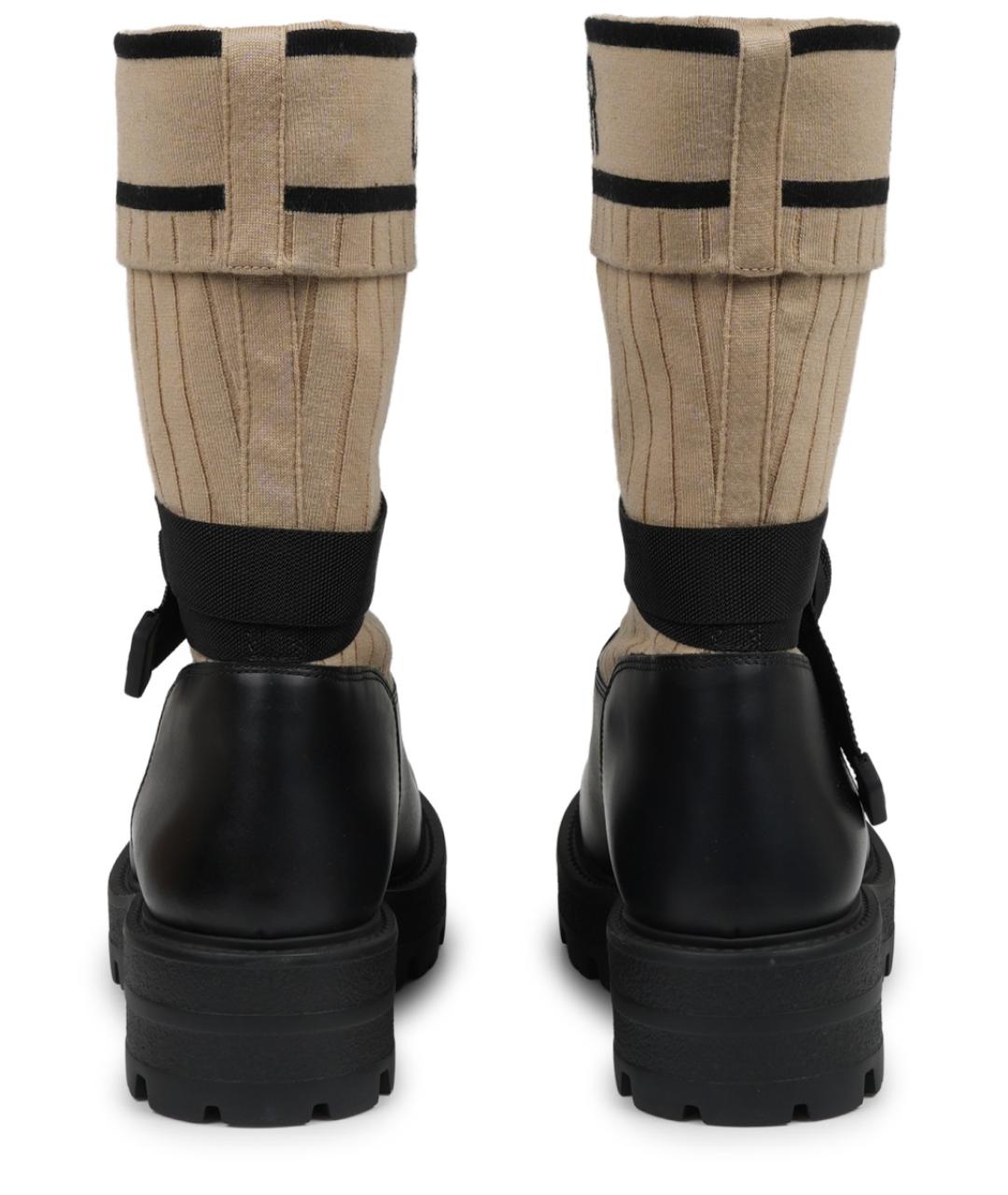 CHRISTIAN DIOR Черные кожаные ботинки, фото 4