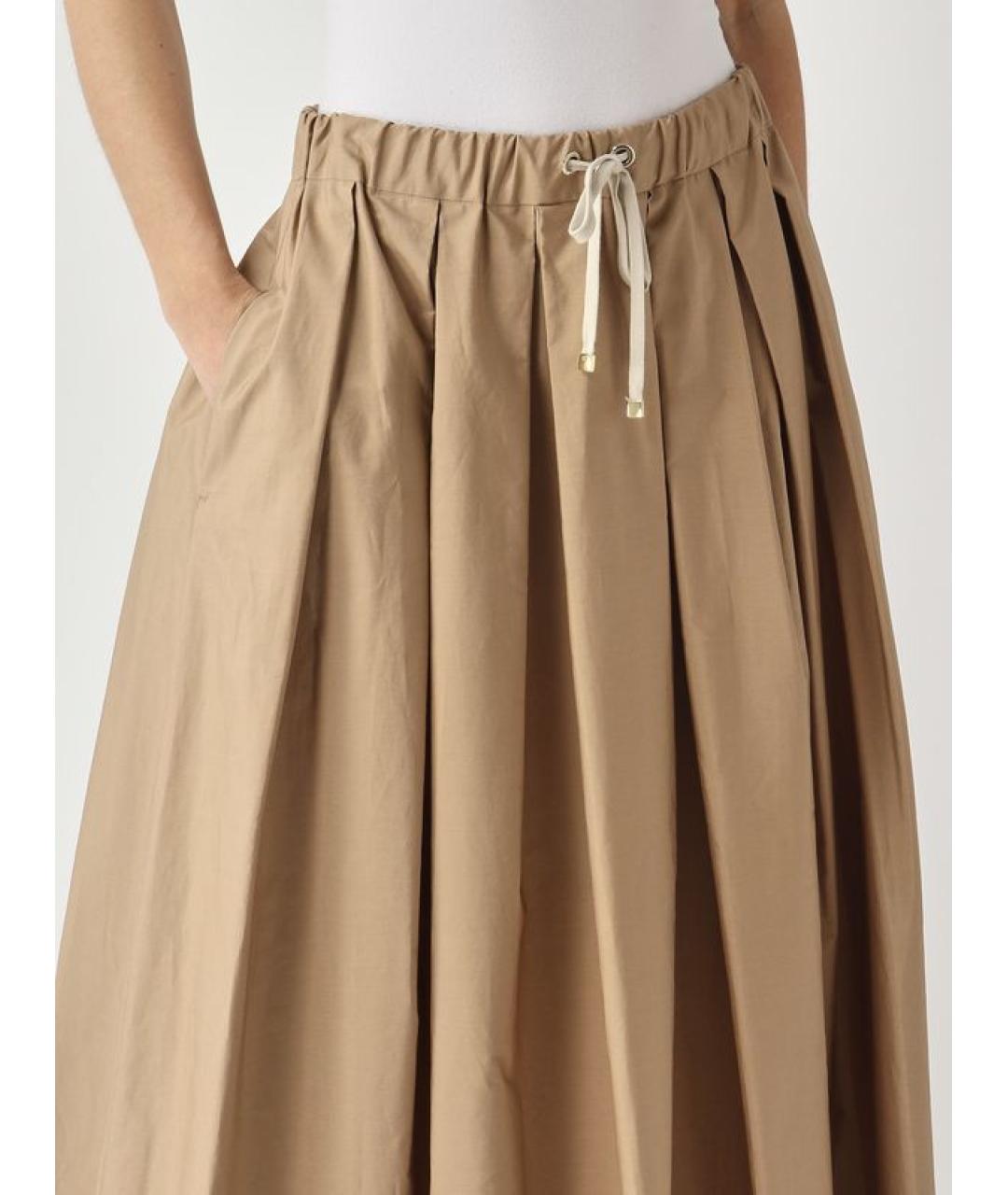'S MAX MARA Бежевая хлопковая юбка макси, фото 3