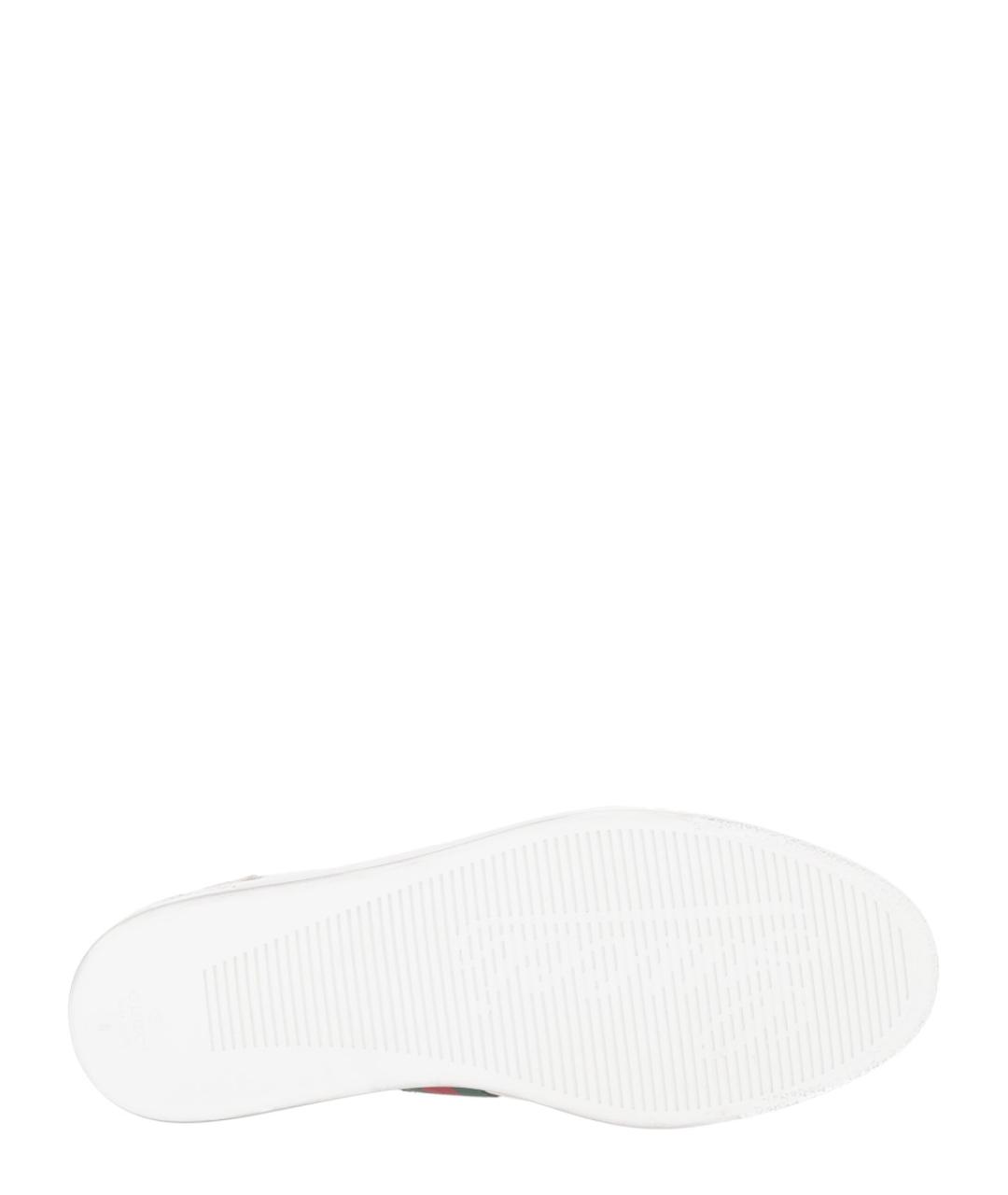 GUCCI Белые кожаные низкие кроссовки / кеды, фото 5