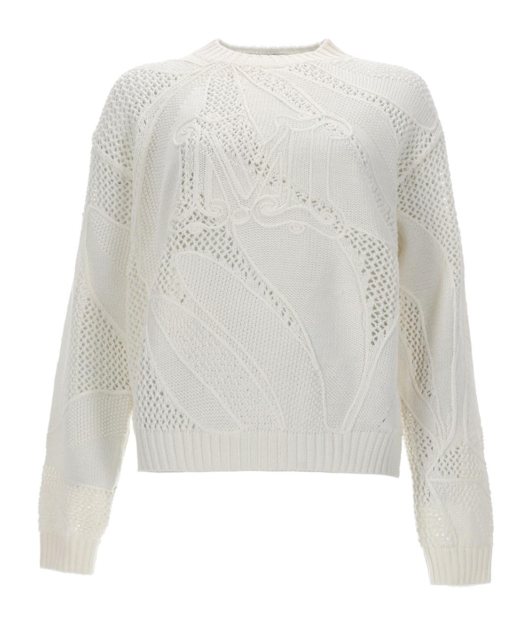 MAX MARA Белый хлопковый джемпер / свитер, фото 3