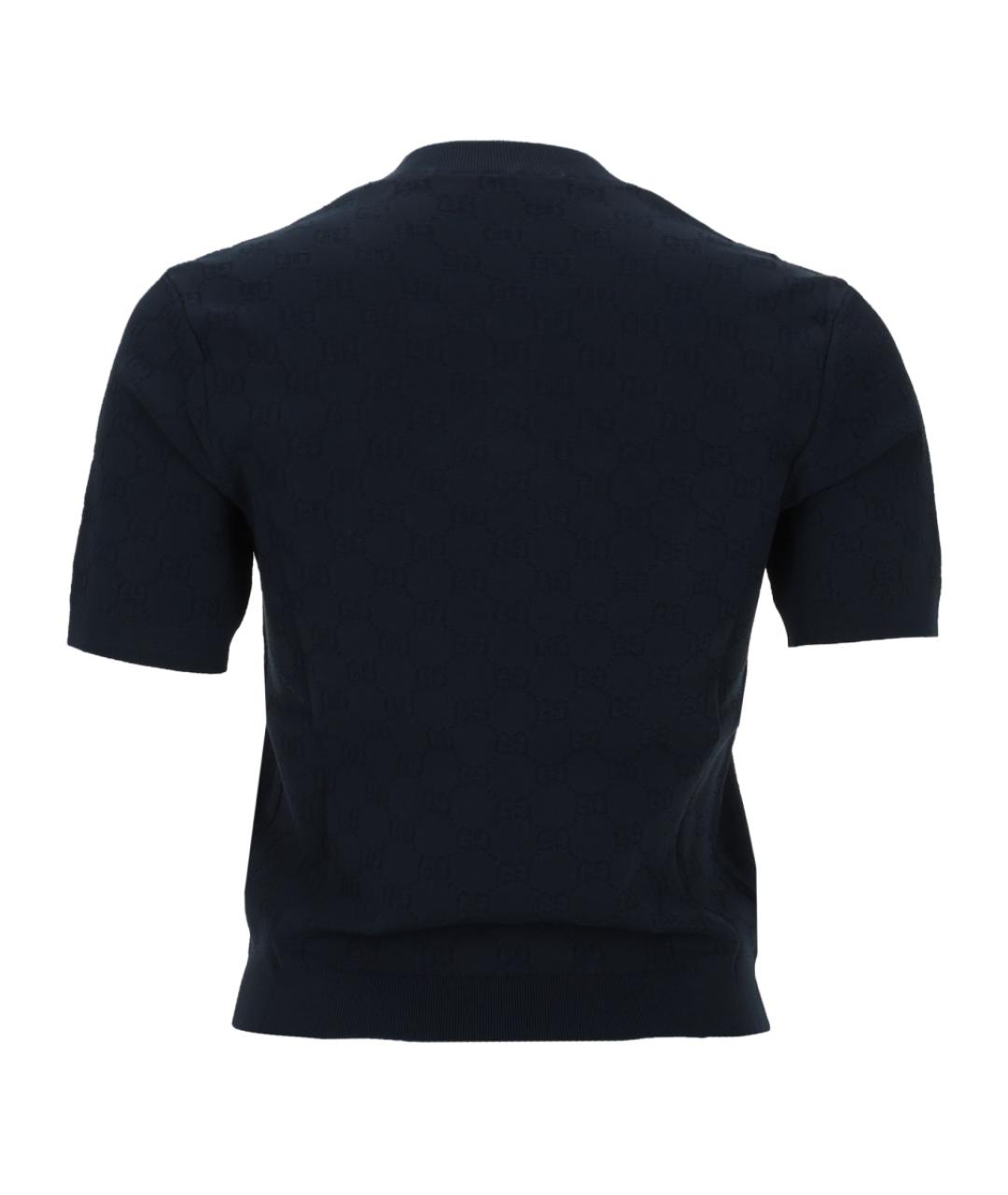 GUCCI Синяя вискозная футболка, фото 2