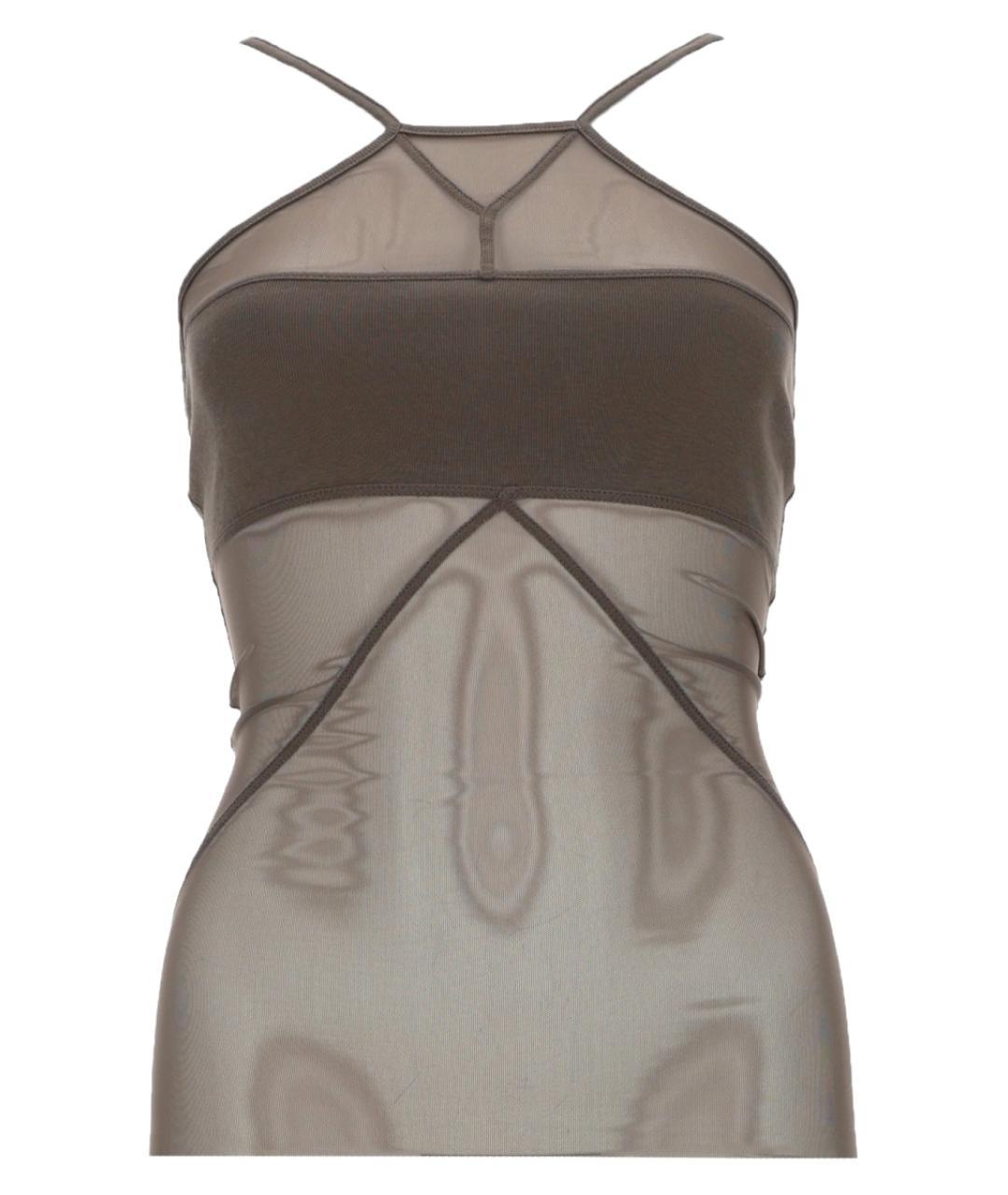 RICK OWENS Серая полиамидовая майка, фото 3