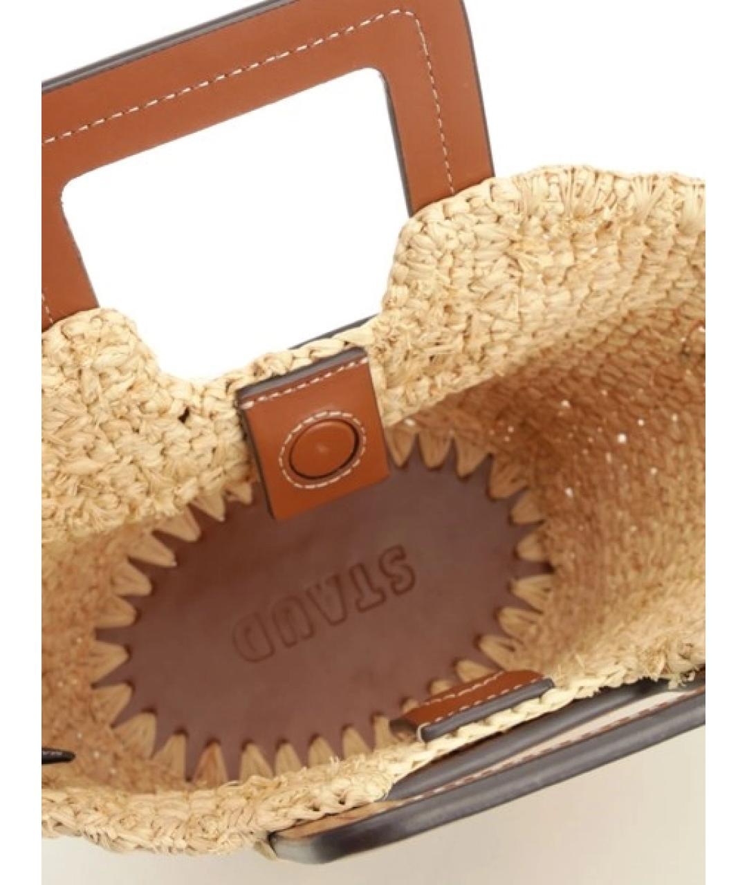 STAUD Бежевая пелетеная сумка тоут, фото 5