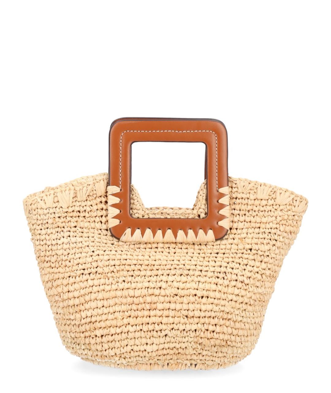 STAUD Бежевая пелетеная сумка тоут, фото 3