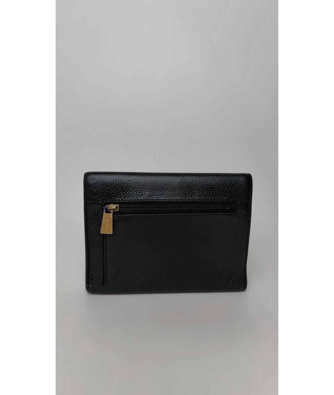 CHANEL Черный кожаный кошелек, фото 2