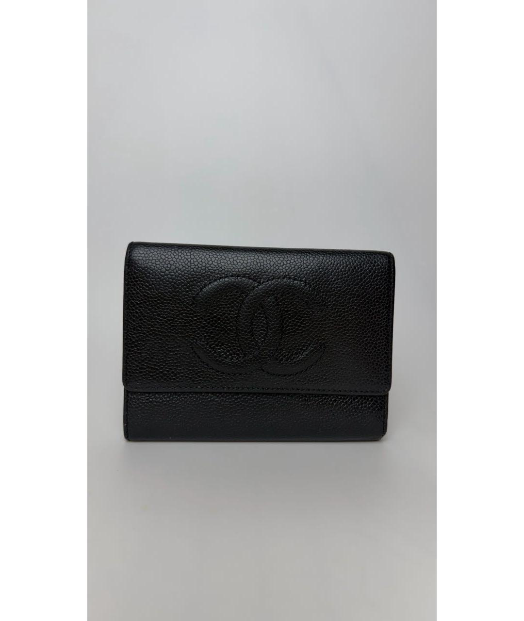CHANEL Черный кожаный кошелек, фото 5